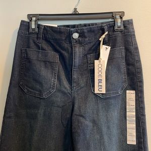 Code Bleu high waist wide leg dark denim jean size 4 NWT